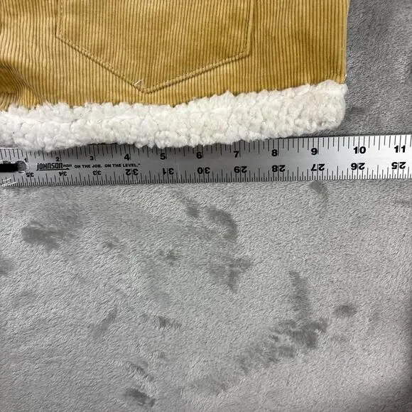 LA Trellis Corduroy Sherpa Lined Shorts Womens Small Tan Low Rise - Picture 5 of 7